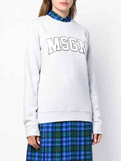 Msgm Logo Print Sweatshirt In Grey