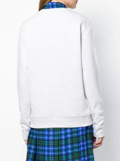 Msgm Logo Print Sweatshirt In Grey
