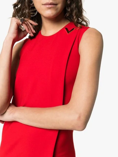 Shop Valentino V Hardware Shift Dress In Red