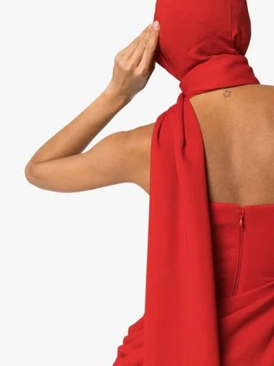 Shop Versace Draped Side In Red