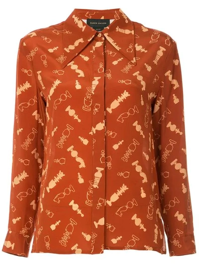 Shop Karen Walker Silent Move Shirt In Red