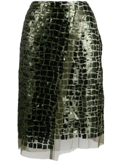 Shop Dorothee Schumacher Sequin Embroidered Tulle Skirt In 583