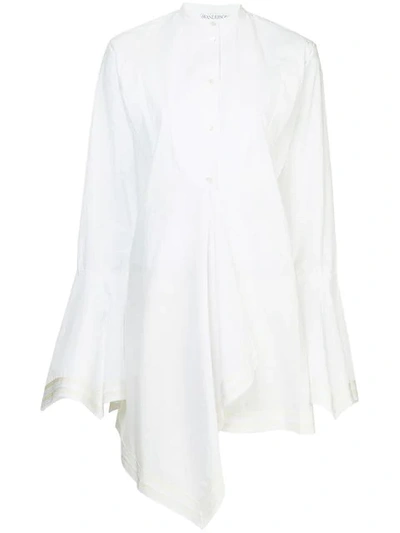 Shop Jw Anderson Asymmetric Shirt Dress In White