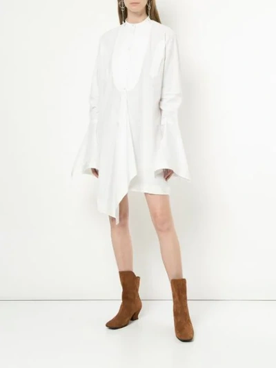 Shop Jw Anderson Asymmetric Shirt Dress In White