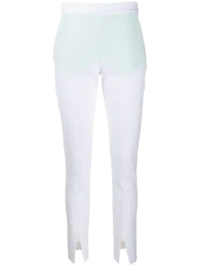 Shop Genny Colour Block Trousers - White