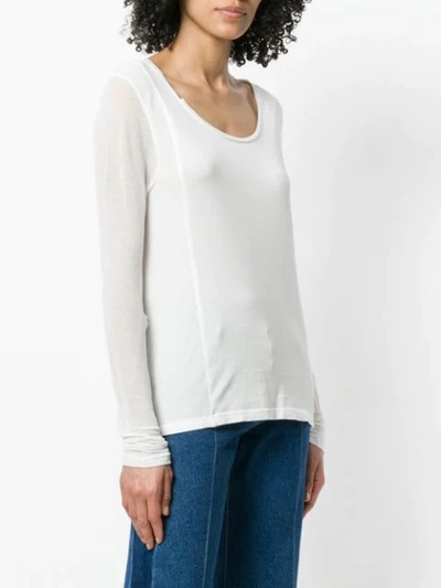 Shop Kristensen Du Nord Scoop Neck Sweater In White