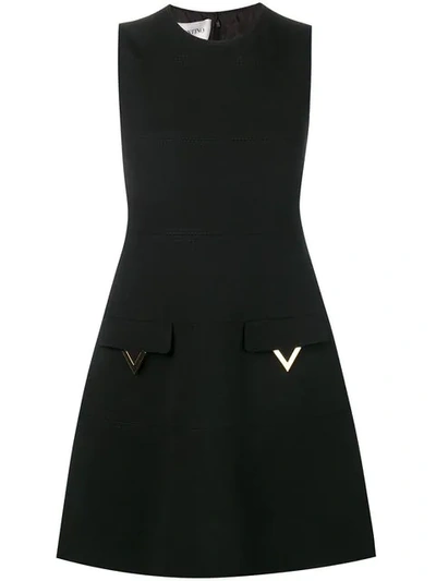Shop Valentino V Pocket Dress In Black