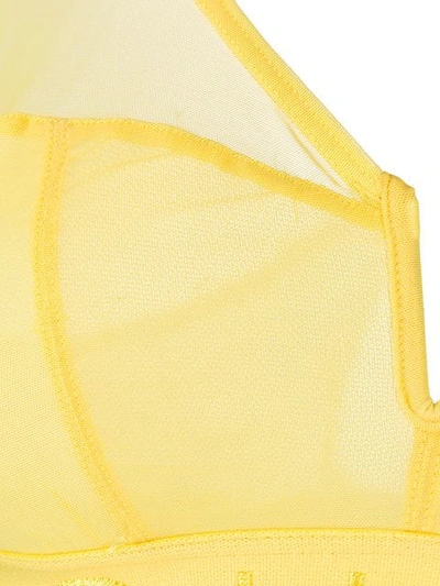 Shop Calvin Klein Sheer Bra In Yellow