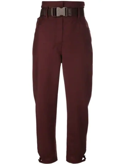 Shop Fendi Slim Fit Trousers In Purple
