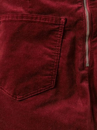 Shop J Brand Velvet Cropped Trousers In Red