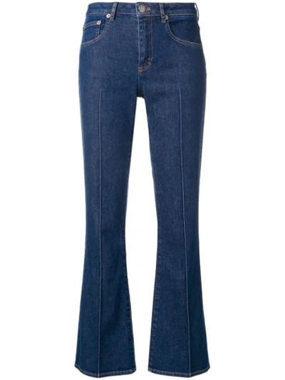 Shop Sonia Rykiel Cropped Flared Jeans In Blue
