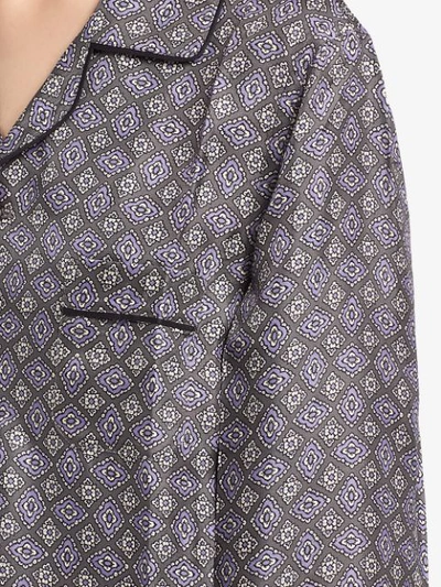 Shop Prada Printed Silk Pajamas - Grey