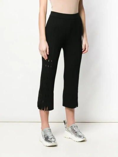 Shop Kenzo Pleated Cropped Trousers In Black