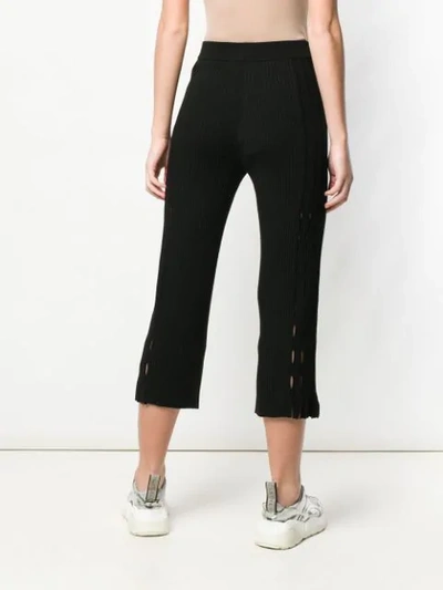 Shop Kenzo Pleated Cropped Trousers In Black
