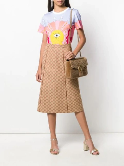 Shop Gucci Gg Canvas Skirt In Neutrals