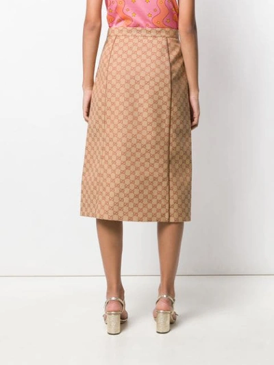 Shop Gucci Gg Canvas Skirt In Neutrals