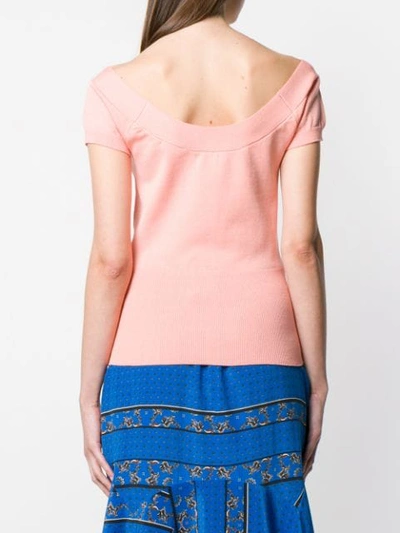 Shop Temperley London Off The Shoulder Knitted Top In Orange