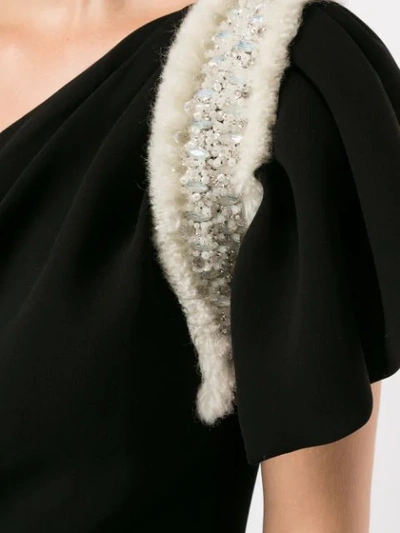 Shop Saiid Kobeisy One-shoulder Asymmetric Dress In Black