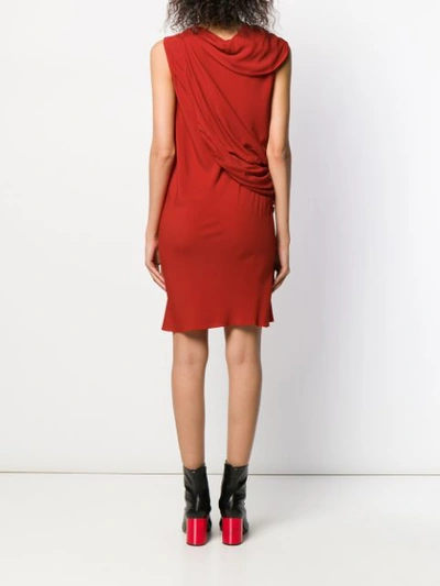 Shop Rick Owens Asymmetric Shift Dress In Red