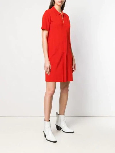 Shop Apc Ribbed Knit Dress In Red