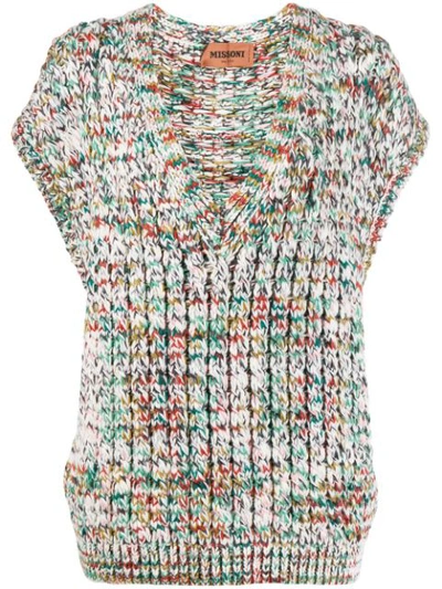 Shop Missoni Sleeveless Cable Knit Top In White