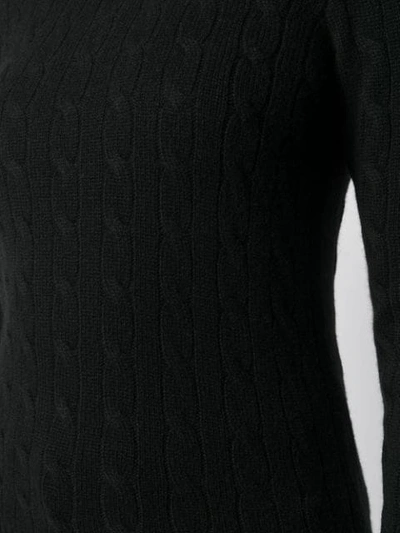 Shop Polo Ralph Lauren Cable Knit Jumper In Black