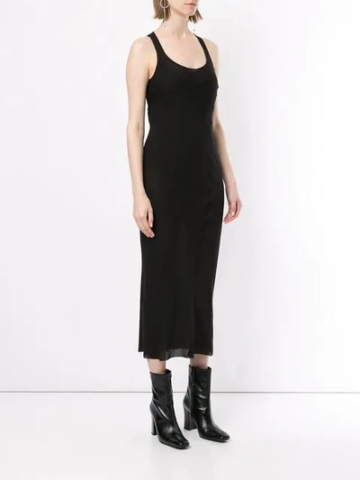 Shop Uma Wang Long Fitted Silk Dress In Black