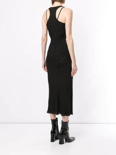 Shop Uma Wang Long Fitted Silk Dress In Black