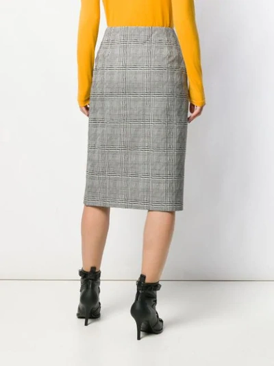 Shop Versace Checked Pencil Skirt In Black