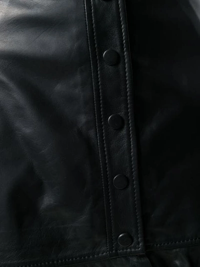 Shop Ganni Mini Leather Skirt In 099   Black