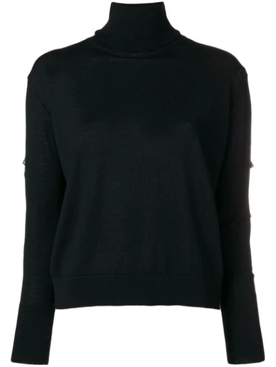Shop Nude Turtleneck Sweater - Black