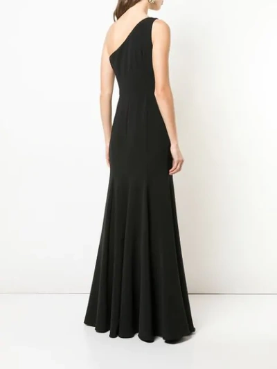 Shop Marchesa Notte One-shoulder Gown In Black