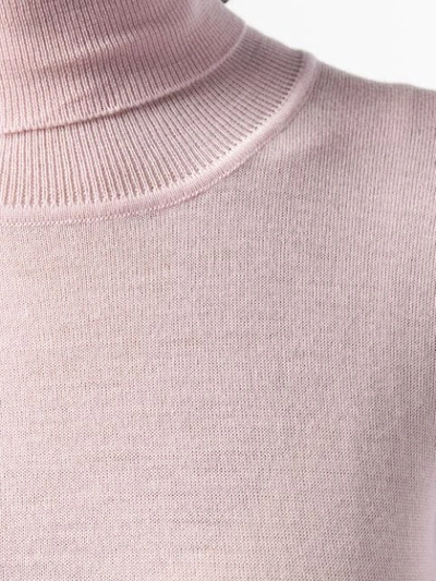 Shop Emilio Pucci Roll Neck Long Sleeved Knit Top In Pink