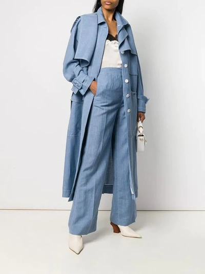 Shop Joseph Structured Trench Coat - Blue