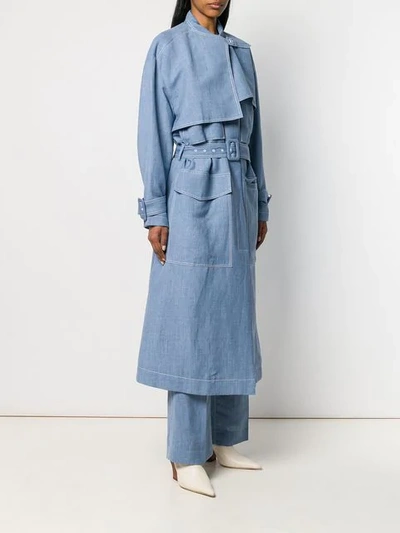 Shop Joseph Structured Trench Coat - Blue