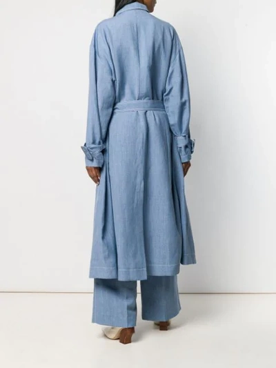 Shop Joseph Structured Trench Coat - Blue