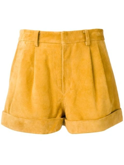 Isabel Marant Gathered High Waist Shorts In Yellow | ModeSens