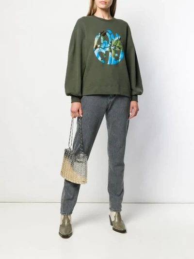 Shop Alberta Ferretti Love Me! Graphic Sweatshirt In Green