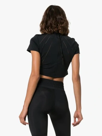 Shop Charli Cohen Laser-cut Cropped Top In Black