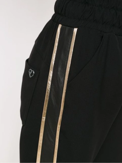 Shop Andrea Bogosian Stripe Detail Joggers In Black