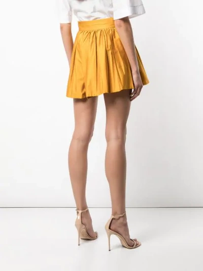 Shop Amur Pleated Wide Shorts In Yellow