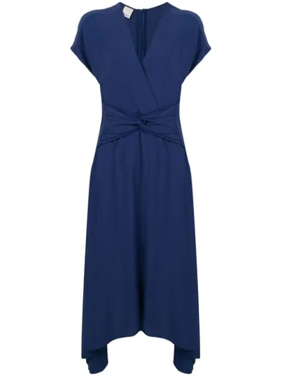Shop Pinko Crisscross Waist Dress In Blue
