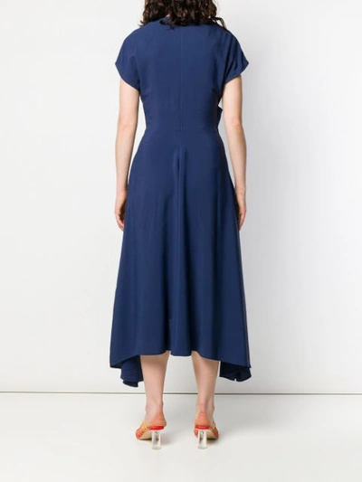 Shop Pinko Crisscross Waist Dress In Blue