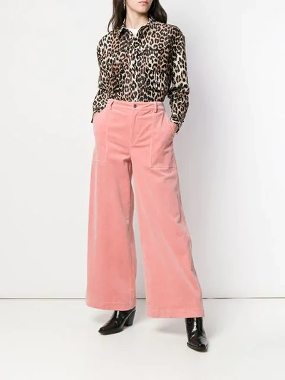 GANNI LEOPARD PRINT SHIRT - 棕色