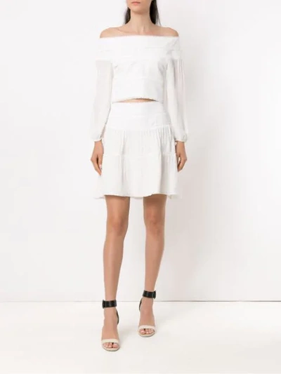 Olympiah Panelled Cropped Top In White