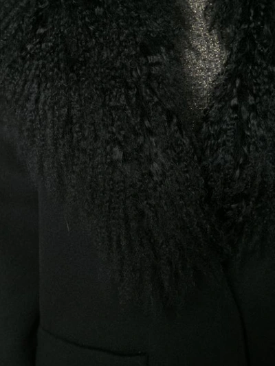 Shop P.a.r.o.s.h . Fur Collared Coat - Black