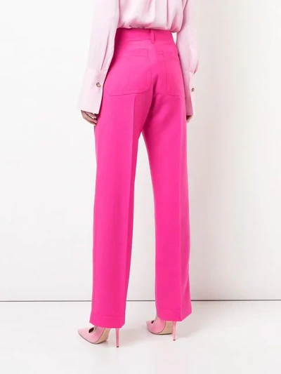 Shop Loewe Straight Leg Trousers In Pink