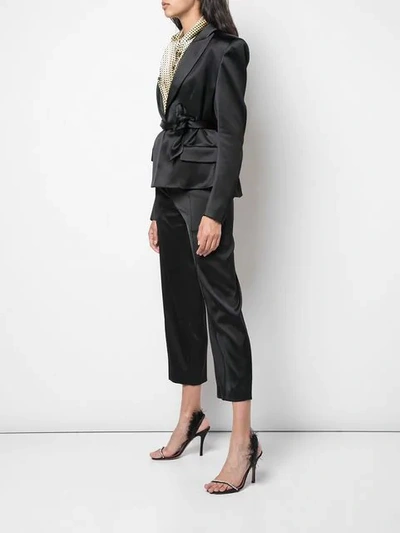 Shop Alexandre Vauthier Satin Blazer In Black