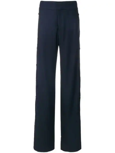 Shop Monse Side Pinned Flared Trousers In Blue