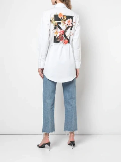 Shop Off-white Flowers And Arrows Printed Shirt In White
